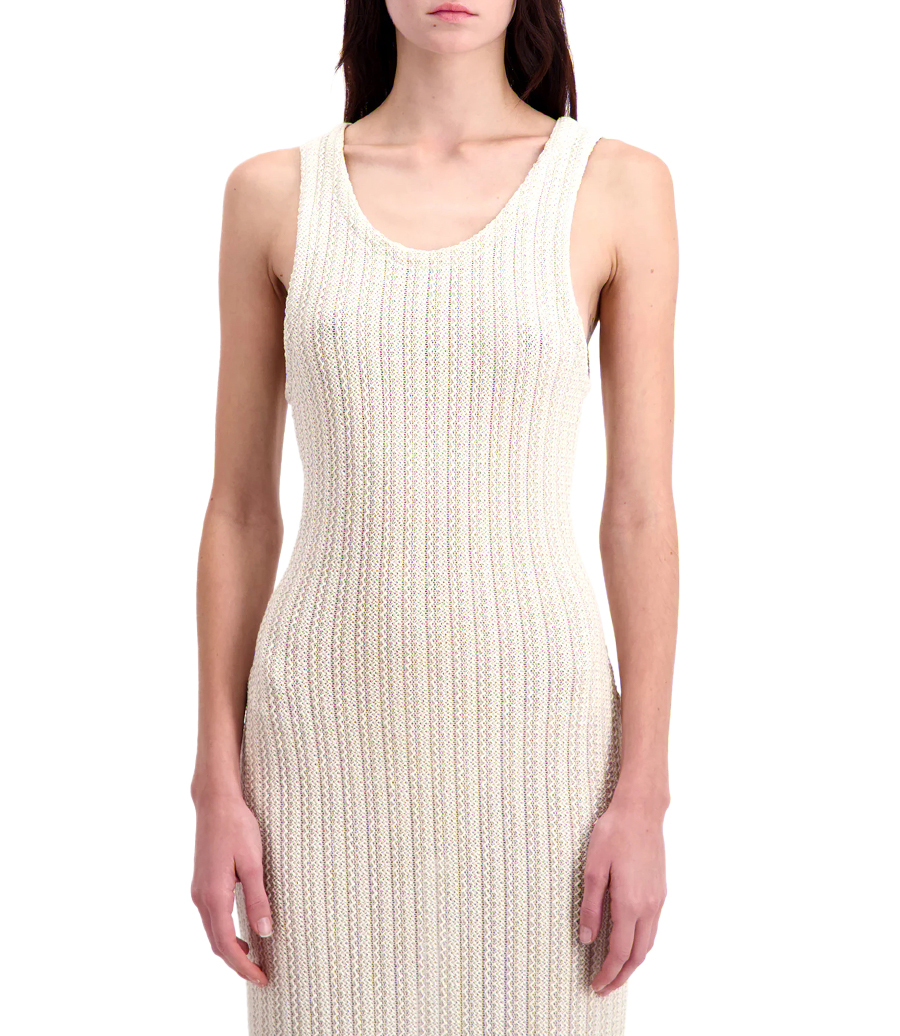 OFF WHITE BRAIDED TANK DRESS