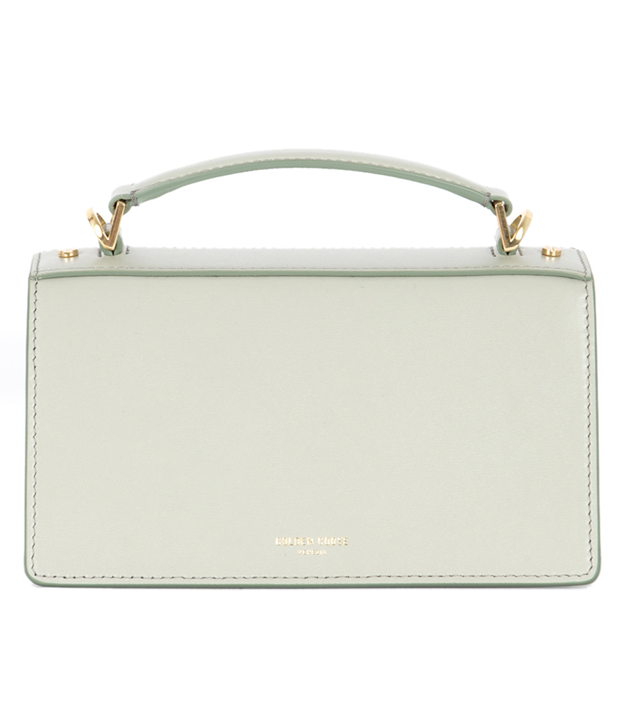 SMALL VENEZIA BAG IN MINERAL-GRAY BOARDED LEATHER WITH GOLD DETAILS