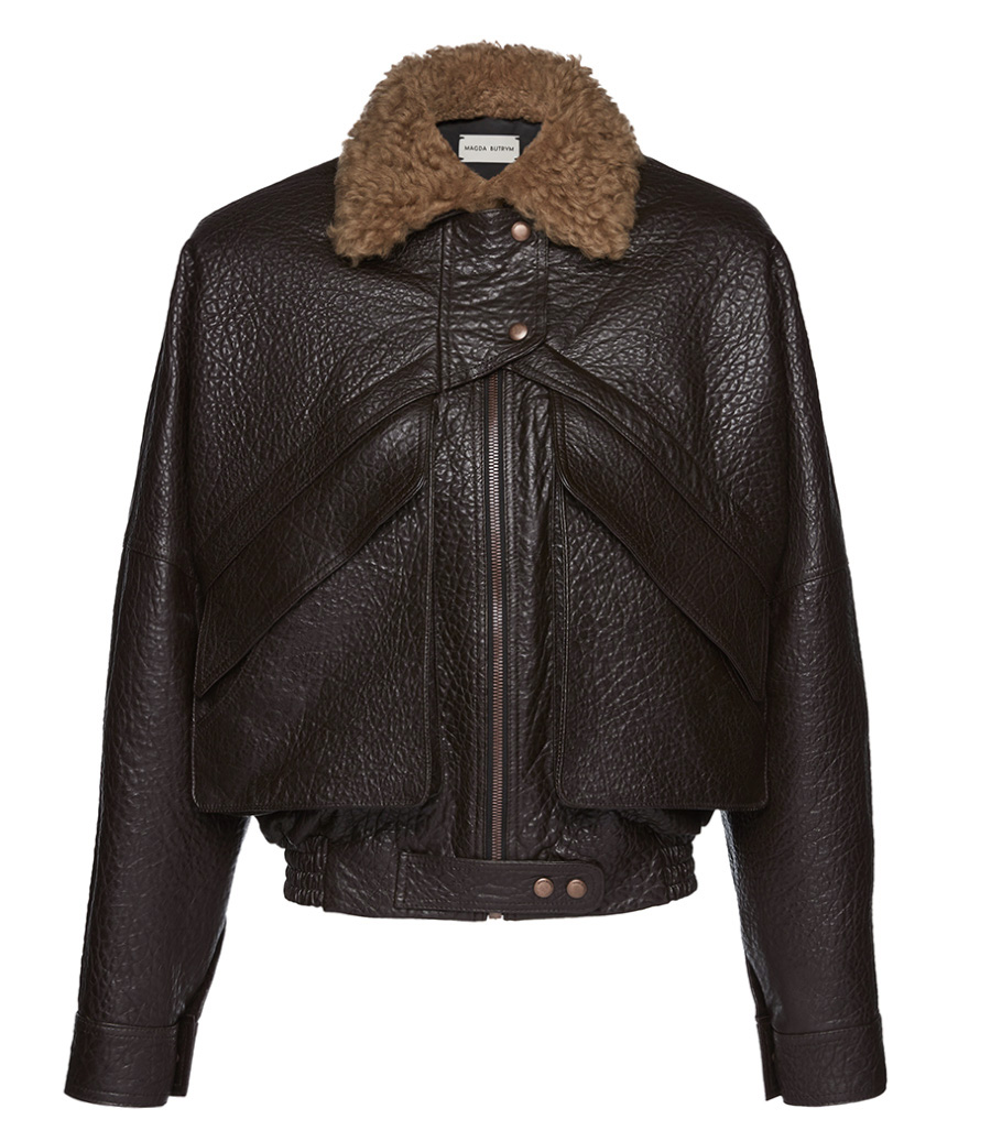 MAGDA BUTRYM - VINTAGE EMBOSSED LEATHER BOMBER JACKET