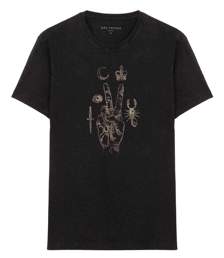 JOHN VARVATOS - SS CREW TEE ELEMENTS PEACE