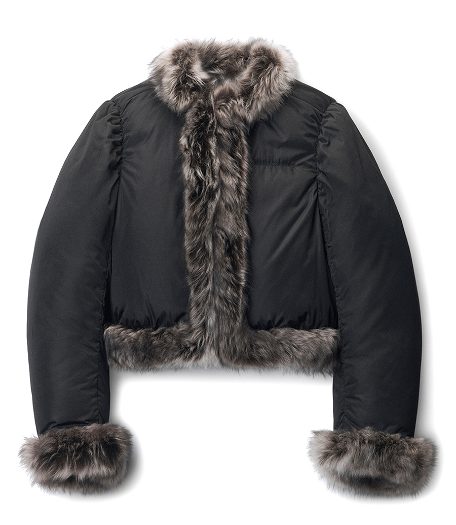 ALEXANDER WANG - CARDIGAN PUFFER WITH FUR TRIM