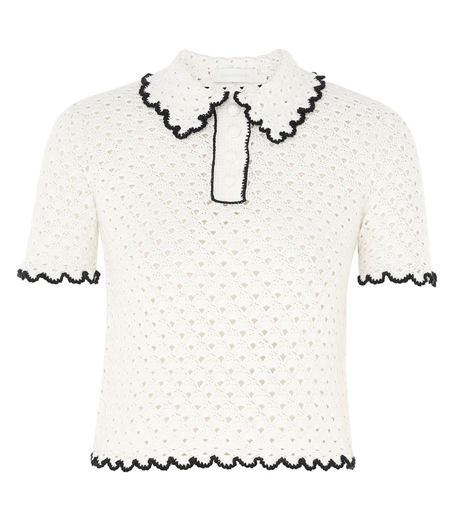 ZIMMERMANN - HALLIDAY SCALLOP POLO