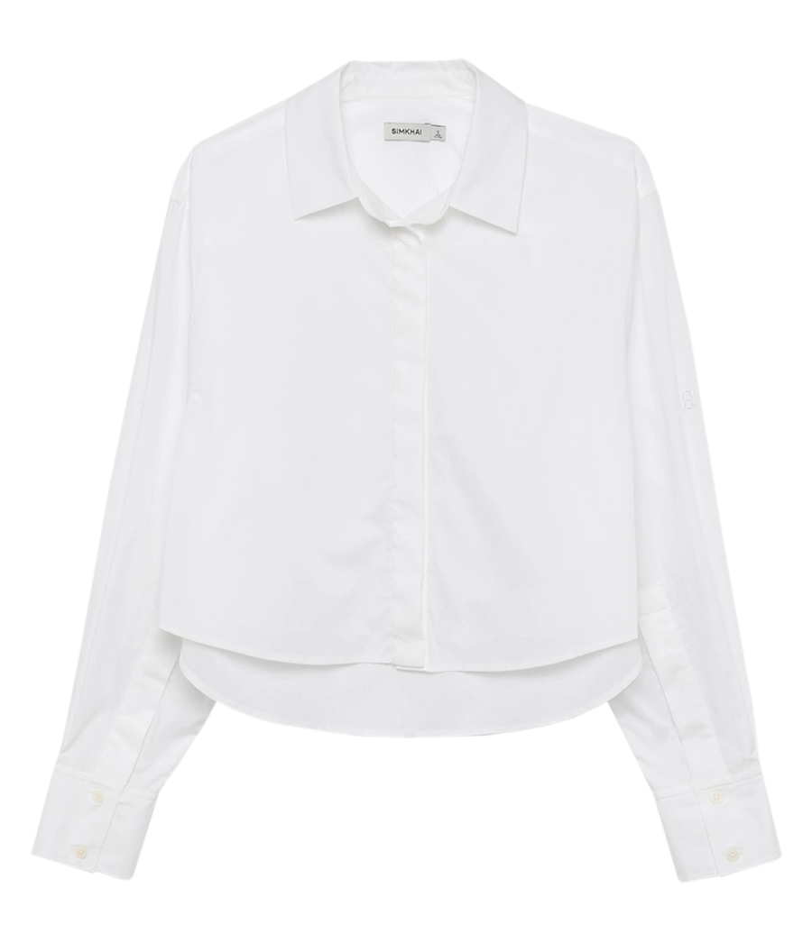 SIMKHAI - RENATA CROPPED BUTTON SHIRT