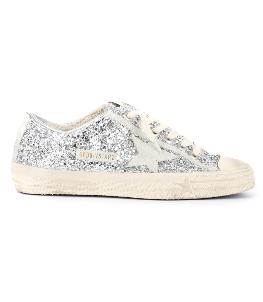 GOLDEN GOOSE  - SILVER ICE GLITTER V- STAR 2