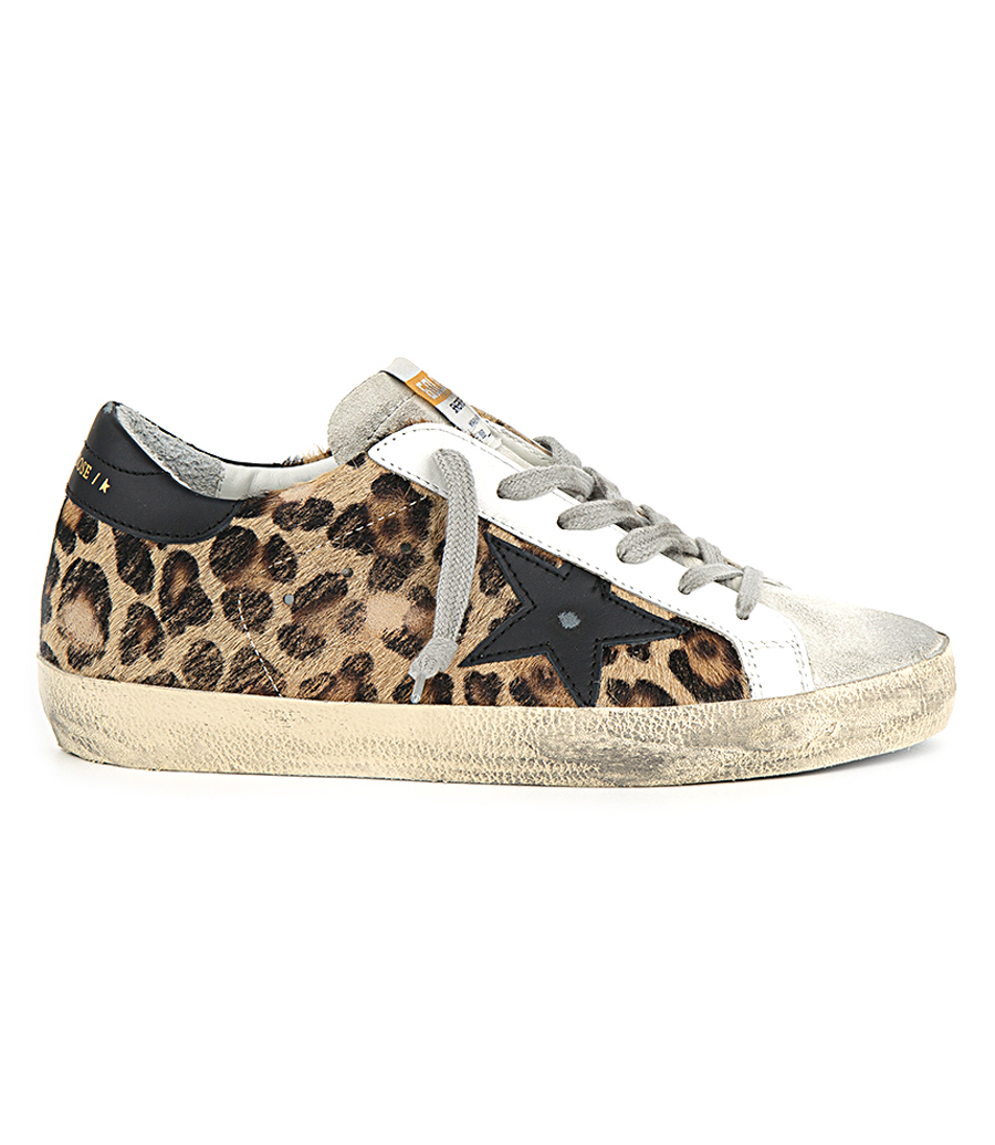 GOLDEN GOOSE  - LEOPARD HORSY QUARTER SUPER-STAR