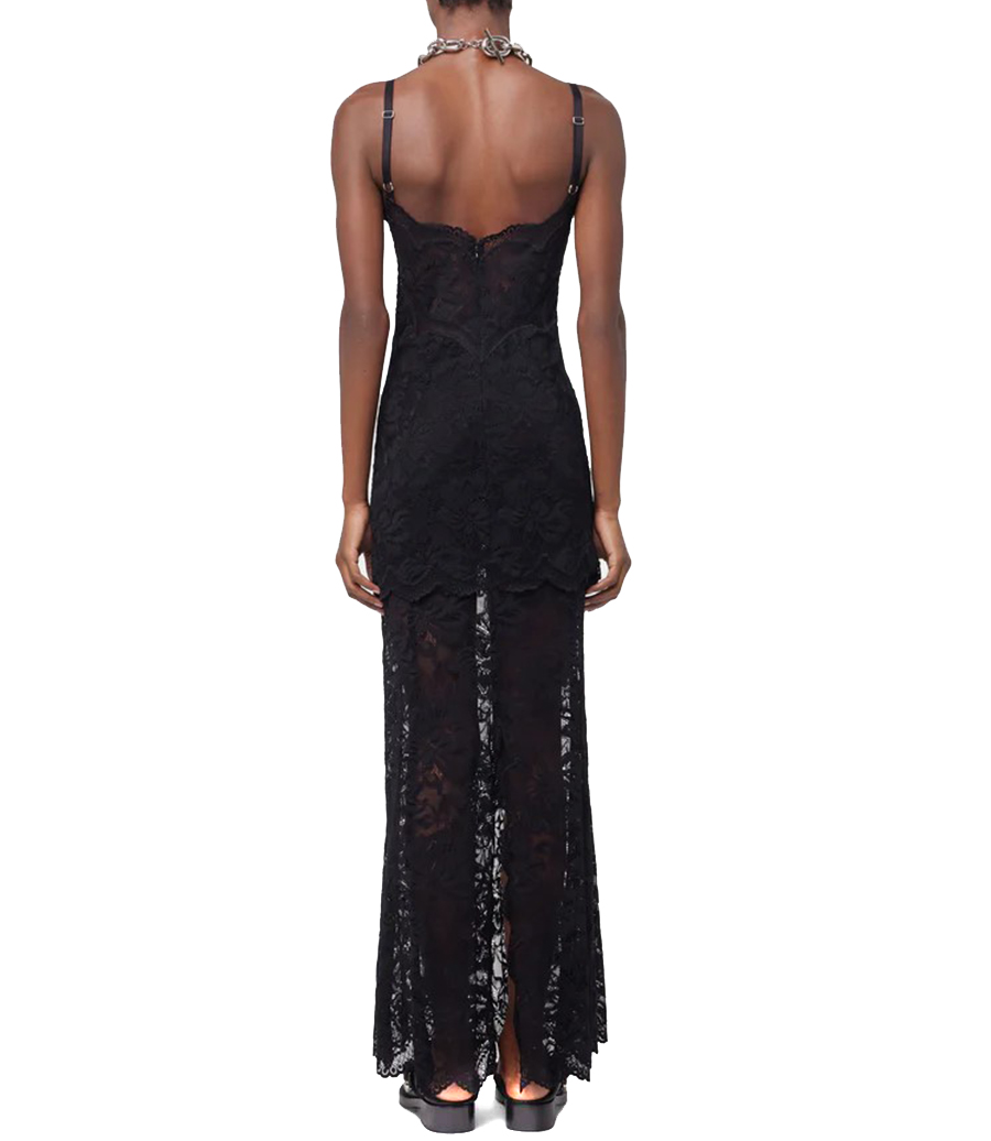 BLACK LONG DRESS IN LACE