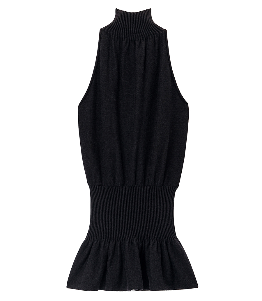 ALEXANDER WANG - RUCHED TURTLENECK HALTER DRESS