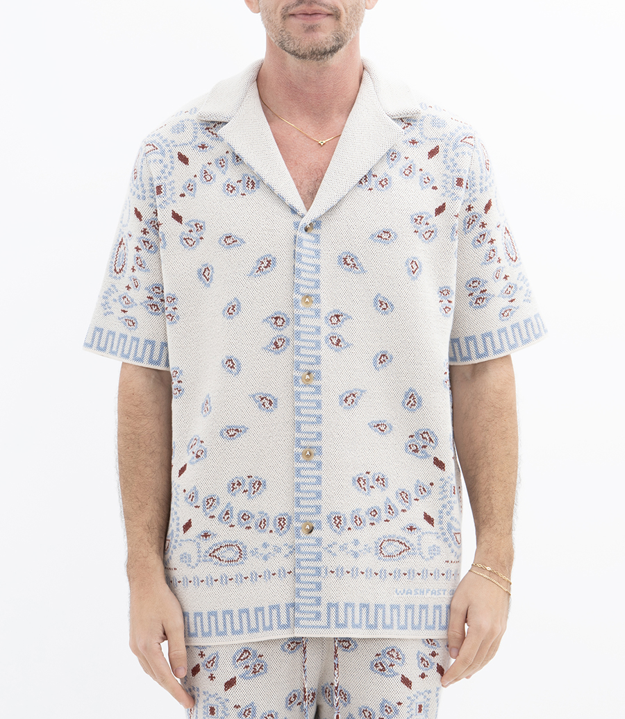 COTTON PIQUET BANDANA SHIRT