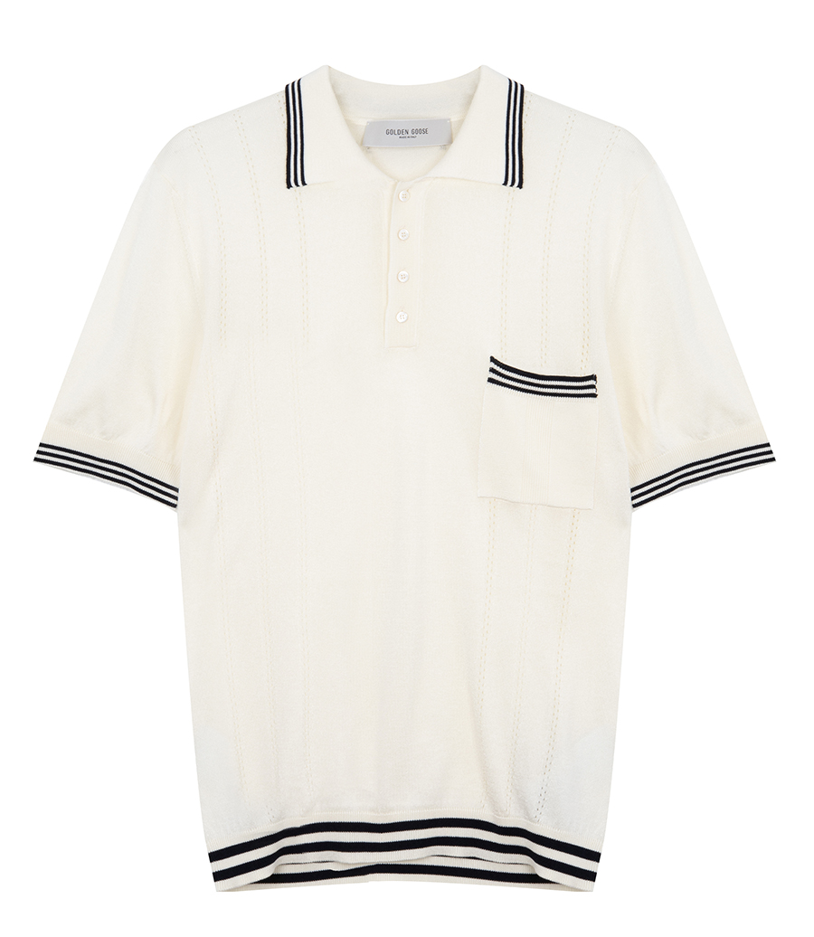 GOLDEN GOOSE  - SHORT SLEEVE KNITTE POLO SHIRT