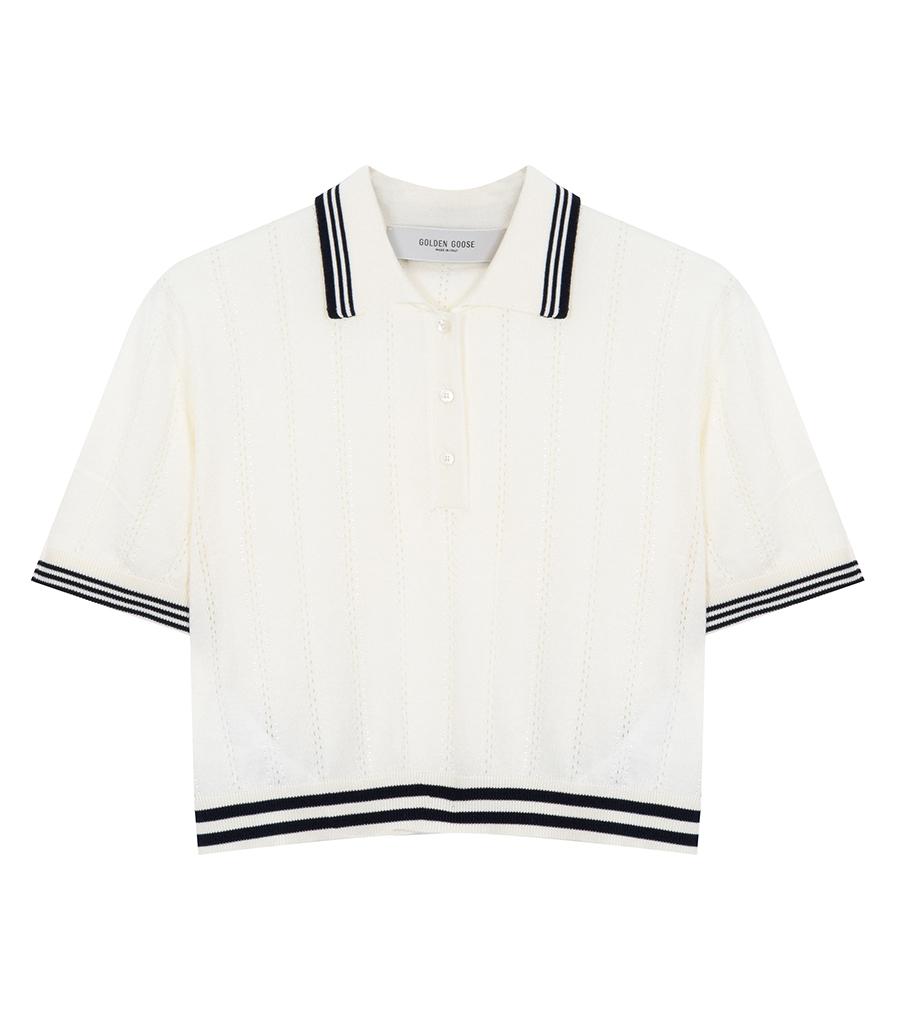 GOLDEN GOOSE  - CROPPED COTTON POLO MARTHA