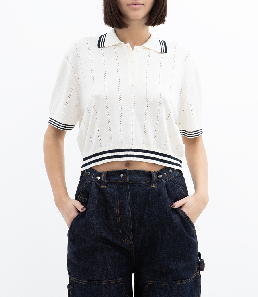 CROPPED COTTON POLO MARTHA