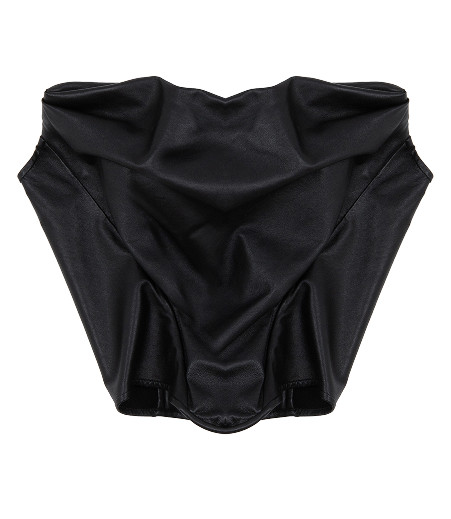 MAGDA BUTRYM - DRAPED STRAPLESS LEATHER CORSET