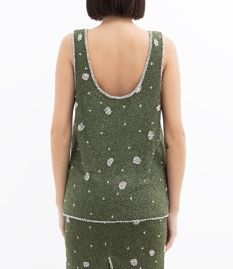 EMBROIDERED LONG TANK TOP