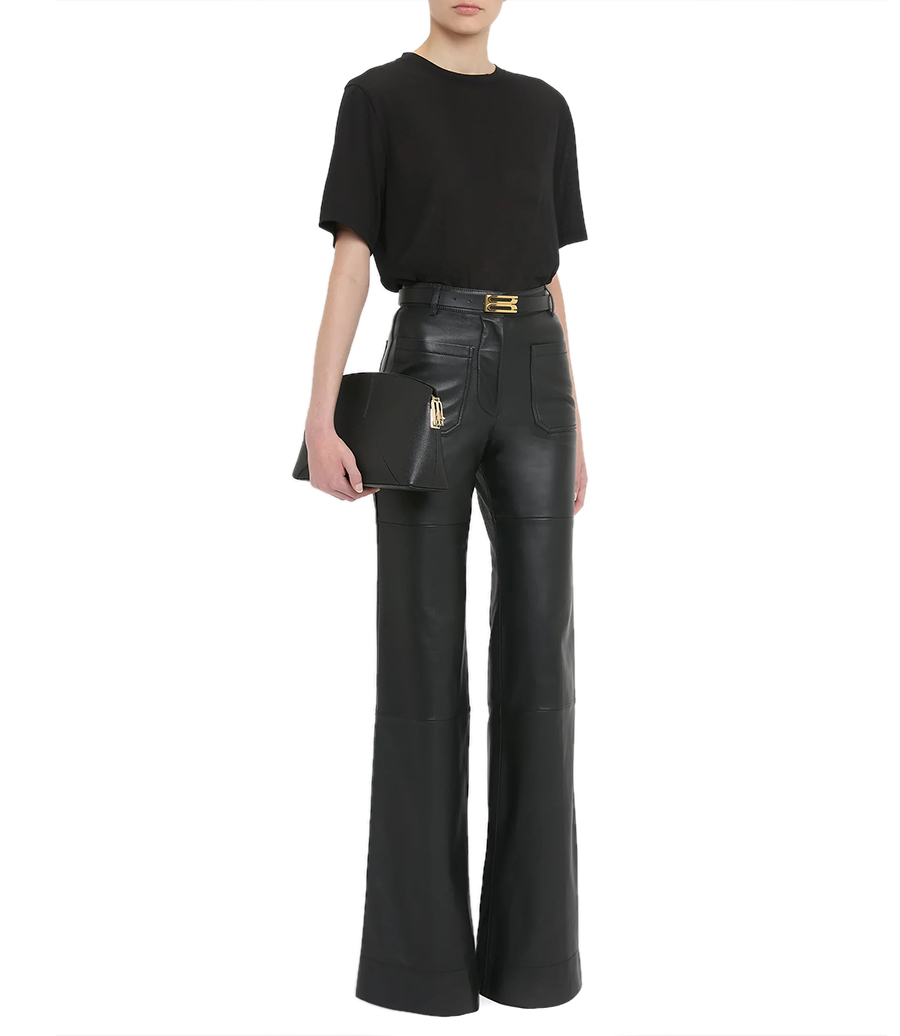 ALINA HIGH WAISTED LEATHER TROUSER