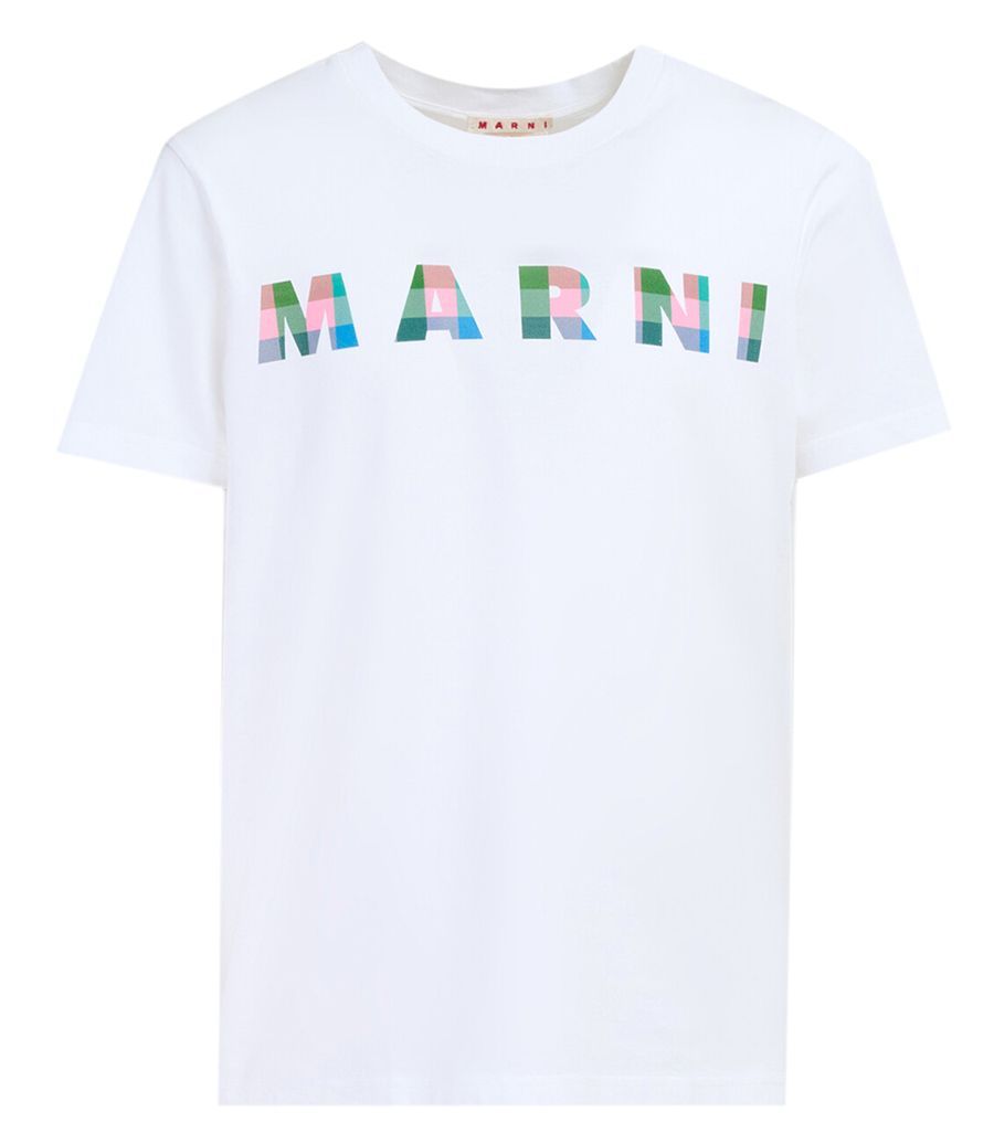 MARNI - T-SHIRT WITH GINGHAM MARNI LOGO