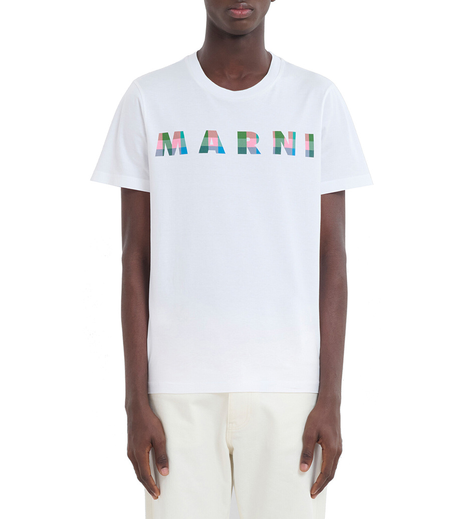 T-SHIRT WITH GINGHAM MARNI LOGO