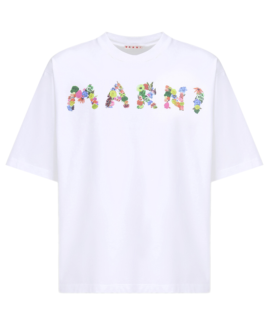 MARNI - T-SHIRT WITH BOUQUET MARNI LOGO