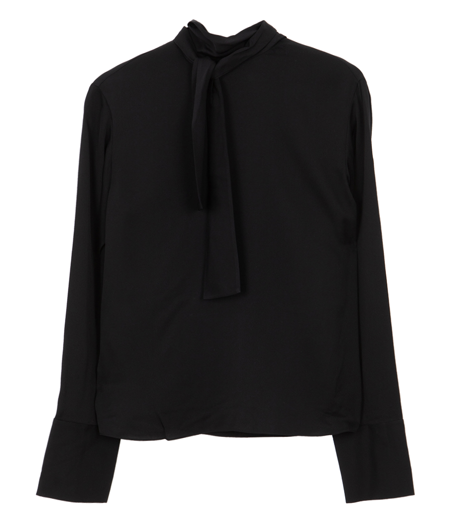 THEORY - TIE-NECK BLOUSE IN SILK GEORGETTE